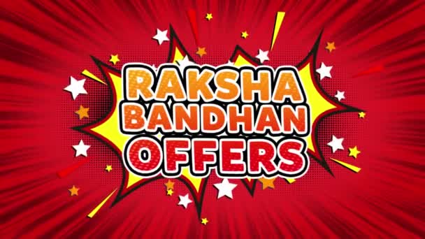 Raksha Bandhan oferece texto Pop Art Estilo Comic Expression . — Vídeo de Stock