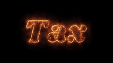 Vergi Kelime Sıcak Animasyonlu Yanan Gerçekçi Yangın Alev Loop.