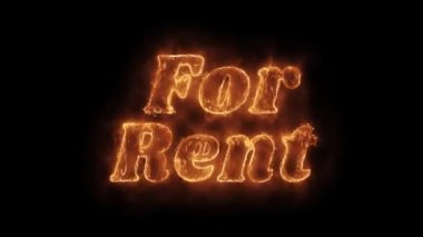 For Rent Word Hot Animated Burning Realistic Fire Flame Loop.