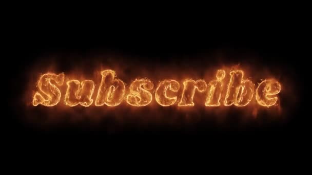 Subscribe Word Hot Animated Burning Realistic Fire Flame Loop. — Stock Video