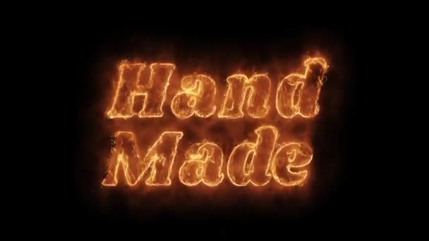 Hand gemaakte Word Hot geanimeerde brandende realistische Fire Flame loop. — Stockvideo