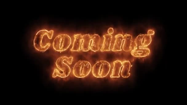 Kommer snart Word hot animerade brinnande realistisk Fire Flame loop. — Stockvideo