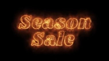 Sezon Satılık Kelime Sıcak Animasyonlu Yanan Gerçekçi Yangın Alev Loop.