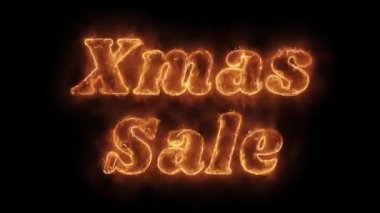 Xmas Satılık Kelime Sıcak Animasyonlu Yanan Gerçekçi Yangın Alev Loop.