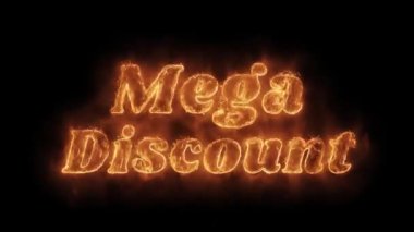 Mega İndirim Kelime Sıcak Animasyonlu Yanan Gerçekçi Yangın Alev Loop.