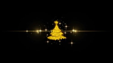 Glitter Altın Parçacıklar Havai Fişek Noel Ağacı Star Simgesi.