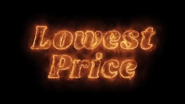 Najniższa cena słowo Hot animowany Burning realistyczne Ogień Płomień Loop. — Wideo stockowe