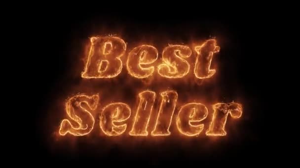 Nejlepší prodávající slovo Hot-animovaný vypálit realistický ohnivý plamen. — Stock video
