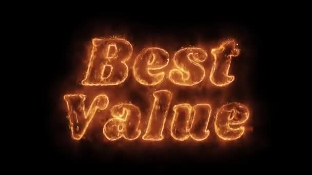 Nejlepší hodnota slova v sexy animovaném spalování realistický požární smyčka. — Stock video