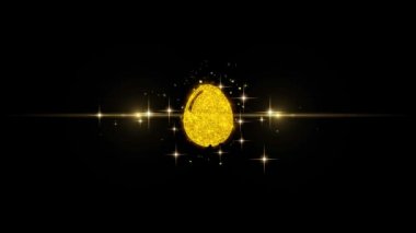 Yumurta Simgesi Glitter Altın Parçacıklar Havai Fişek.