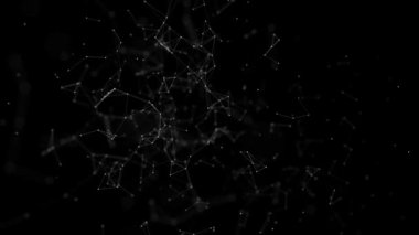 Parçacıklar nokta ve Lines Loop ile soyut fütüristik dijital manzara.