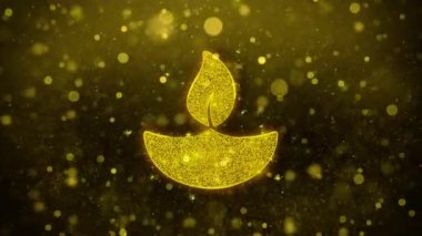 Diya, Lamba, Diwali, Dekorasyon, Festival, Hint Simgesi Altın Glitter Shine Parçacıklar.