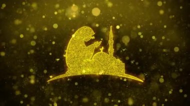 Dua,namaz,dua,islam,İslam Icon Altın Glitter Shine Parçacıklar.