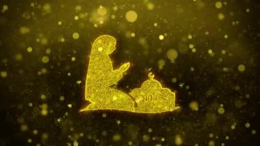 Dua,namaz,dua,islam,İslam Icon Altın Glitter Shine Parçacıklar.