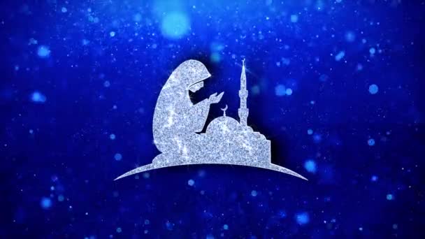 Dua,namaz,praying,islam,islamic Icon Blinking Glitter Glowing Shine Particles. — Stock Video