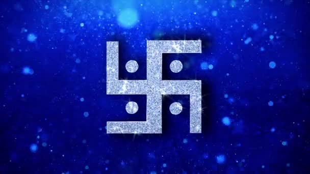 Hindou, saint, indien, religion, swastik, swastika Icône scintillante scintillement brillant particules . — Video