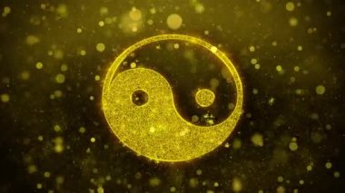 Yin Yang Taoizm budizm daoizm din Simge Altın Glitter Shine Parçacıklar.