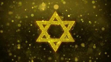 David Yahudi yıldız Din Simge Altın Glitter Shine Parçacıklar.