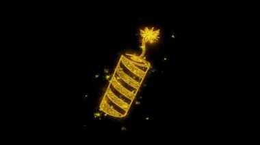 Bomb, Explosion, Attack, bomb, danger Icon Sparks Particles on Black Background.