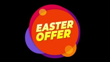 Paskalya Teklif Metin Sticker Renkli Satış Popup Animasyon.