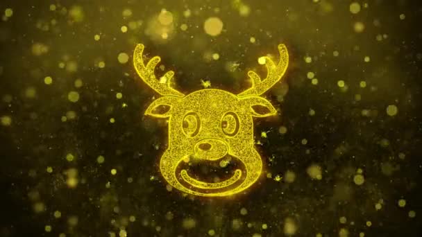 Vánoční sobi Xmas Jelení ikona zlatá Třpyta částic.