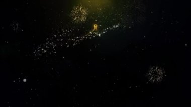 İslam Ikonu, Cami dini, Altın Parçacıklar Havai Fişek Ekran Müslüman Simge.