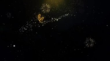 Altın Parçacıklar Havai Fişek Ekran Noel Reindeer Xmas Geyik Simgesi.