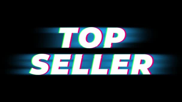 Top Seller texto Vintage Glitch Efeito Promoção  . — Vídeo de Stock