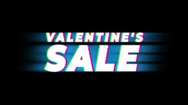 Sevgililer Günü Satış Metin Vintage Glitch Etkisi Promosyon .