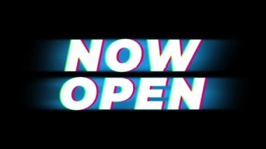 Şimdi Açık Metin Vintage Glitch Etkisi Promosyon .