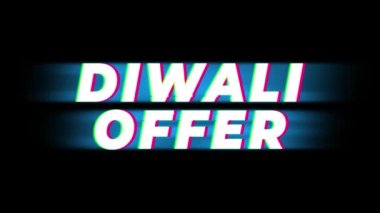 Diwali Teklif Metin Vintage Glitch Etkisi Promosyon .