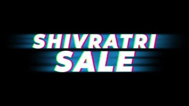 Shivratri Satılık Metin Vintage Glitch Etkisi Promosyon .