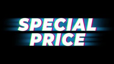 Special Price Text Vintage Glitch Effect Promotion .
