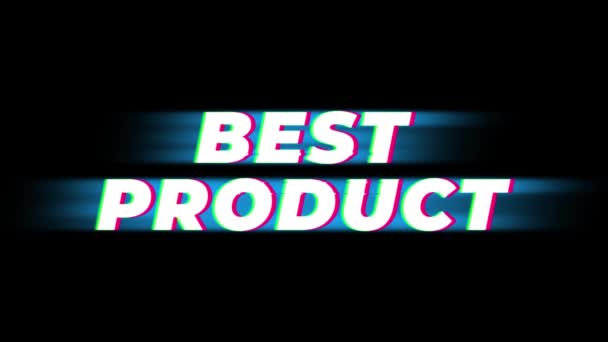 Est product tekst Vintage glitch effect promotie . — Stockvideo