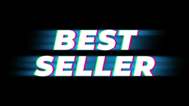 Bestseller Text vintage glitch effect promotion . — Stockvideo