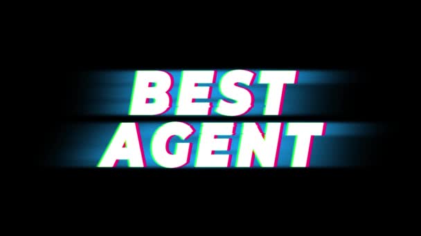 Bester Agententext vintage glitch effect promotion . — Stockvideo