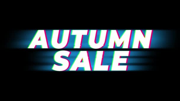 Autumn Sale Text Vintage Glitch Effect Promotion . — Stockvideo