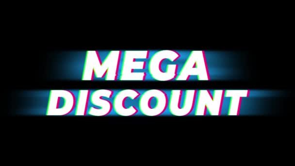 Mega Remise Texte Vintage Glitch Effect Promotion  . — Video