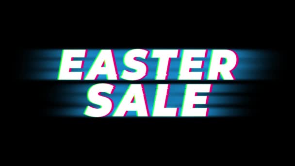Easter Sale Text Vintage Glitch Effect Promotion .