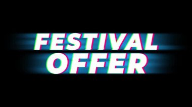 Festival Teklif Metin Vintage Glitch Etkisi Promosyon .