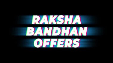 Raksha Bandhan Teklifler Metin Vintage Glitch Etkisi Promosyon .