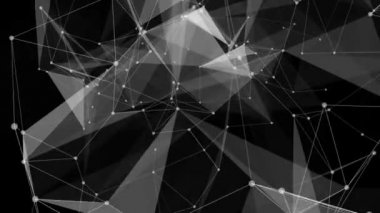 Soyut cg poligonal yüzey. Geometrik poli üçgenler hareket döngüsü.