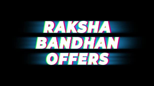 Raksha Bandhan oferece texto Vintage Glitch Efeito Promoção  . — Vídeo de Stock