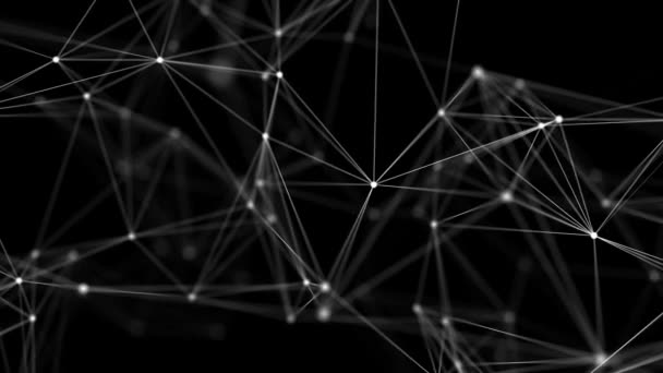Plexo abstracto Líneas conectadas a la red y partículas de puntos . — Vídeos de Stock