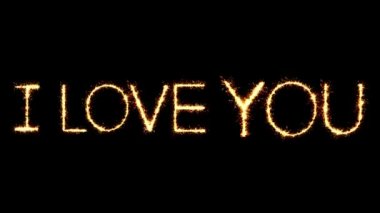 I Love You Metin Sparkler Glitter Sparks Firework Loop Animasyon