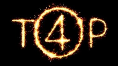 Top 4 Metin Sparkler Glitter Kıvılcımlar Firework Loop Animasyon
