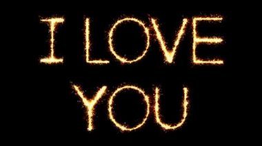 I Love You Metin Sparkler Glitter Sparks Firework Loop Animasyon