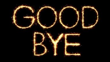 İyi Bye Metin Sparkler Glitter Sparks Firework Loop Animasyon