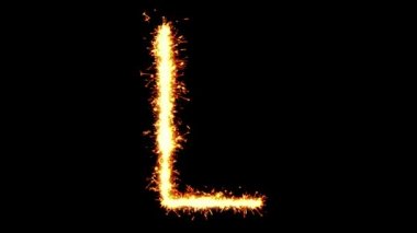 Alphabet L Text Sparkler Glitter Sparks Firework Loop Animation