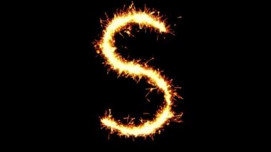 Alfabe S Metin Sparkler Glitter Kıvılcımlar Firework Loop Animasyon
